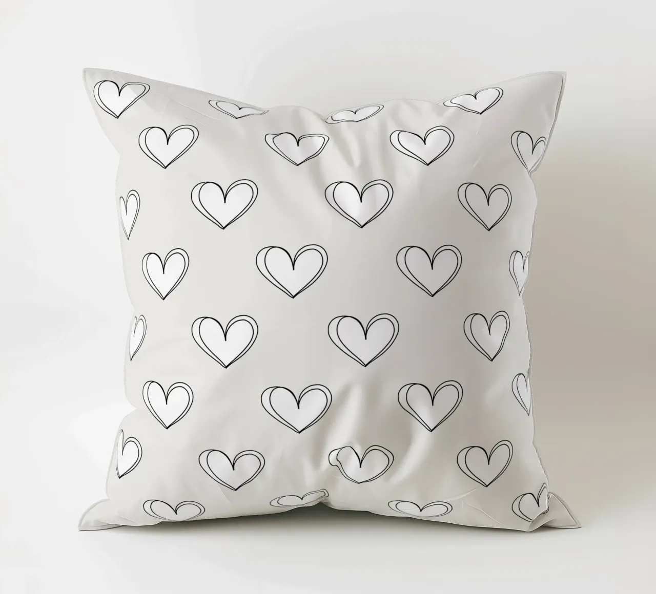 Minimalist hearts dove grey cuscino da BAINAI