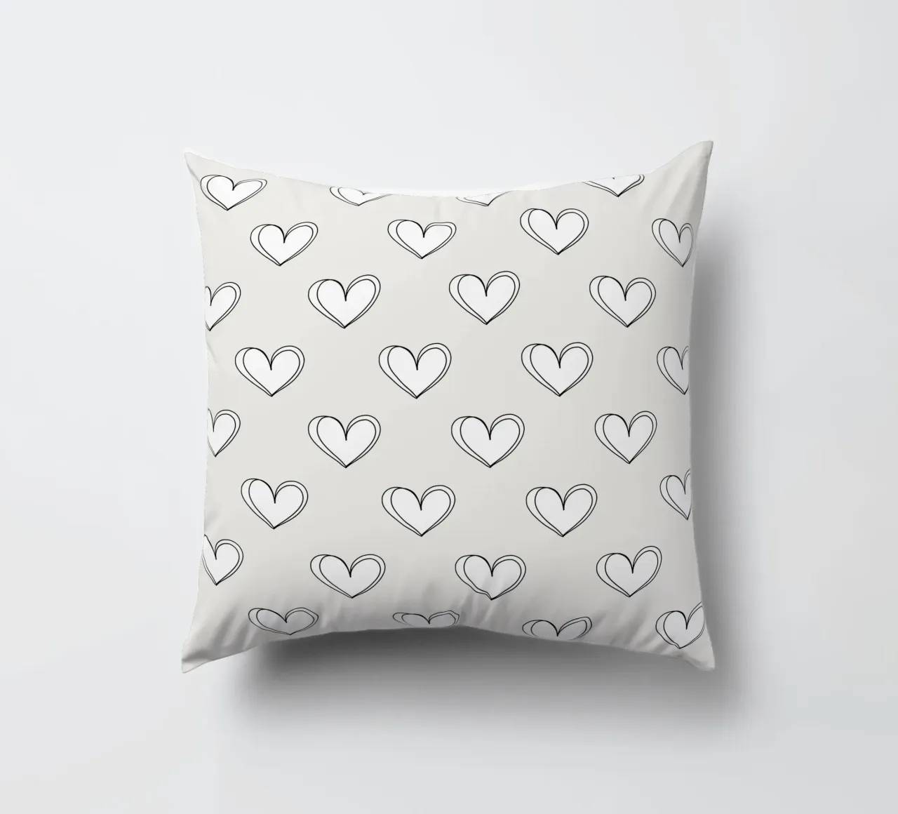 Minimalist hearts dove grey cuscino da BAINAI