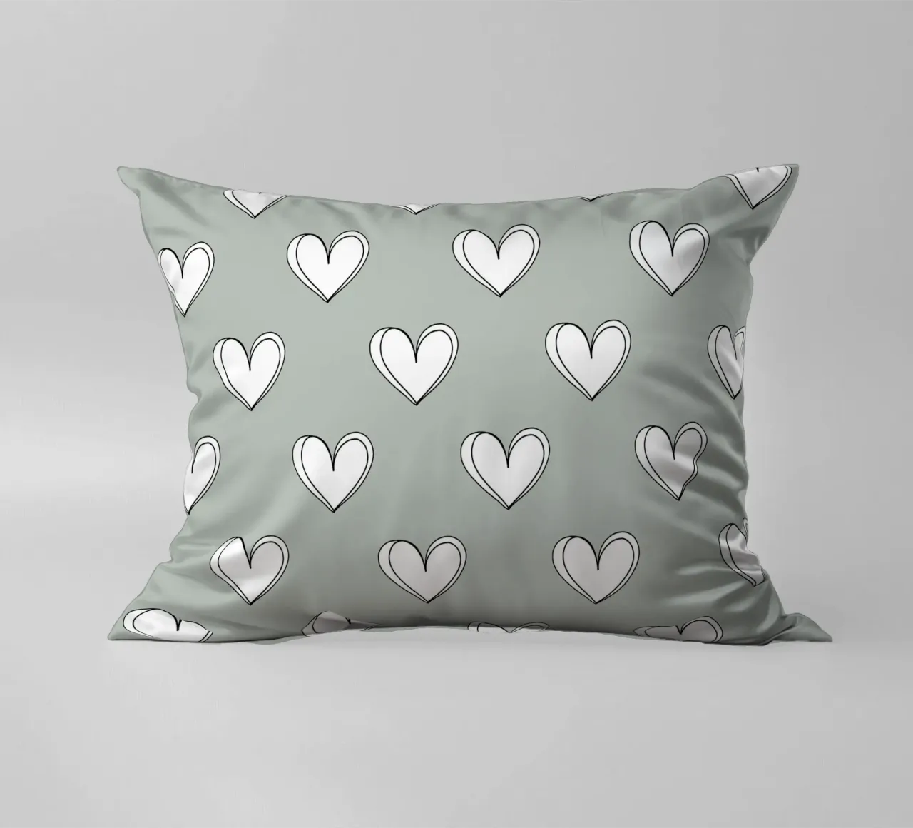 Minimalist hearts on green cuscino da BAINAI