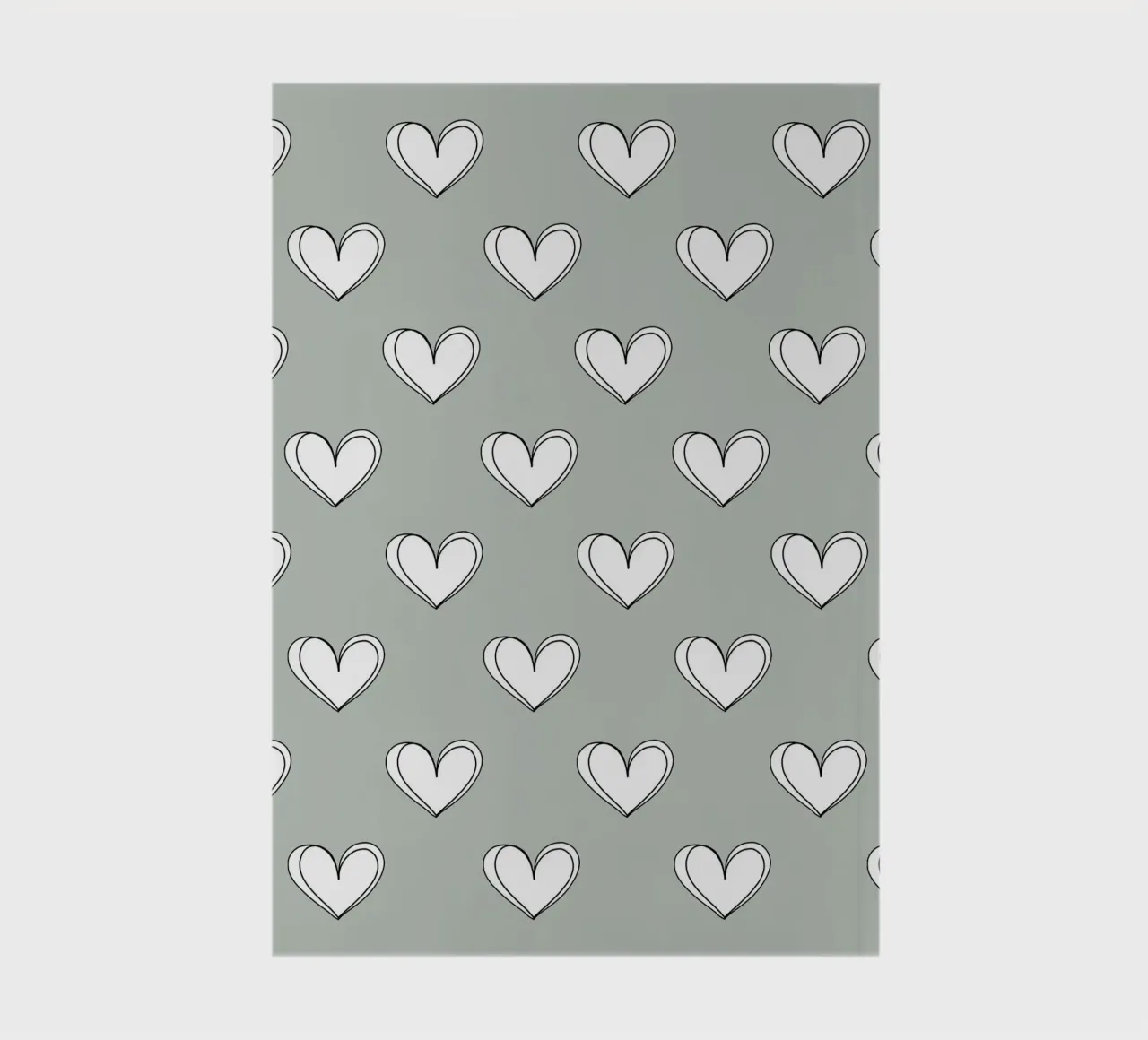 Minimalist hearts on green notebook by BAINAI