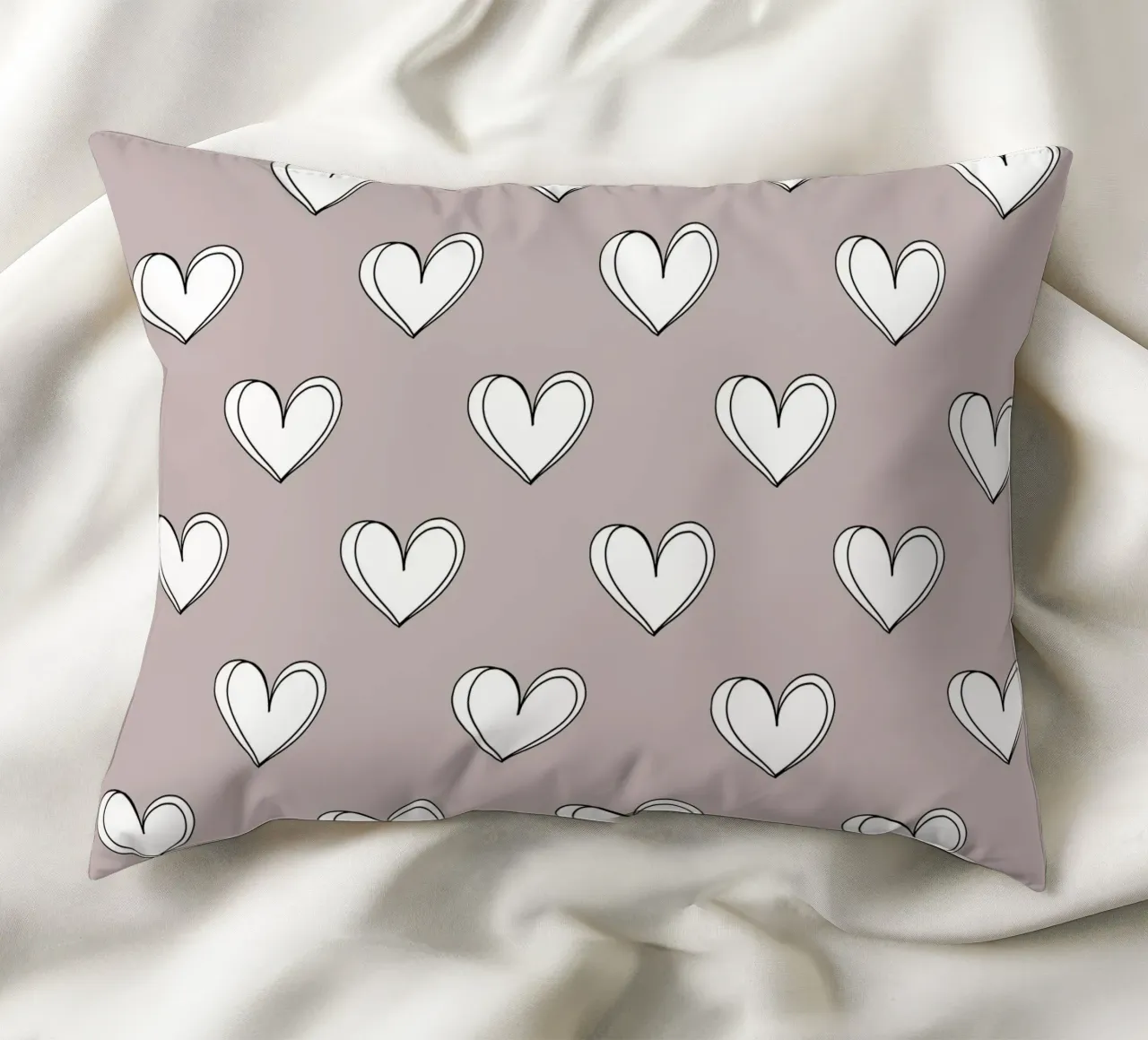 Minimalist hearts mauve cuscino da BAINAI
