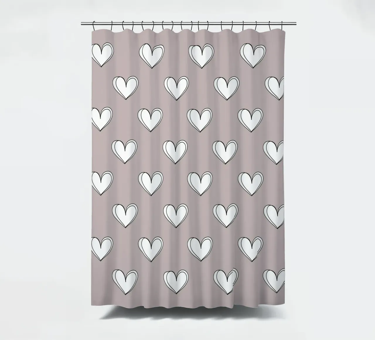 Minimalist hearts mauve Duschvorhang von BAINAI