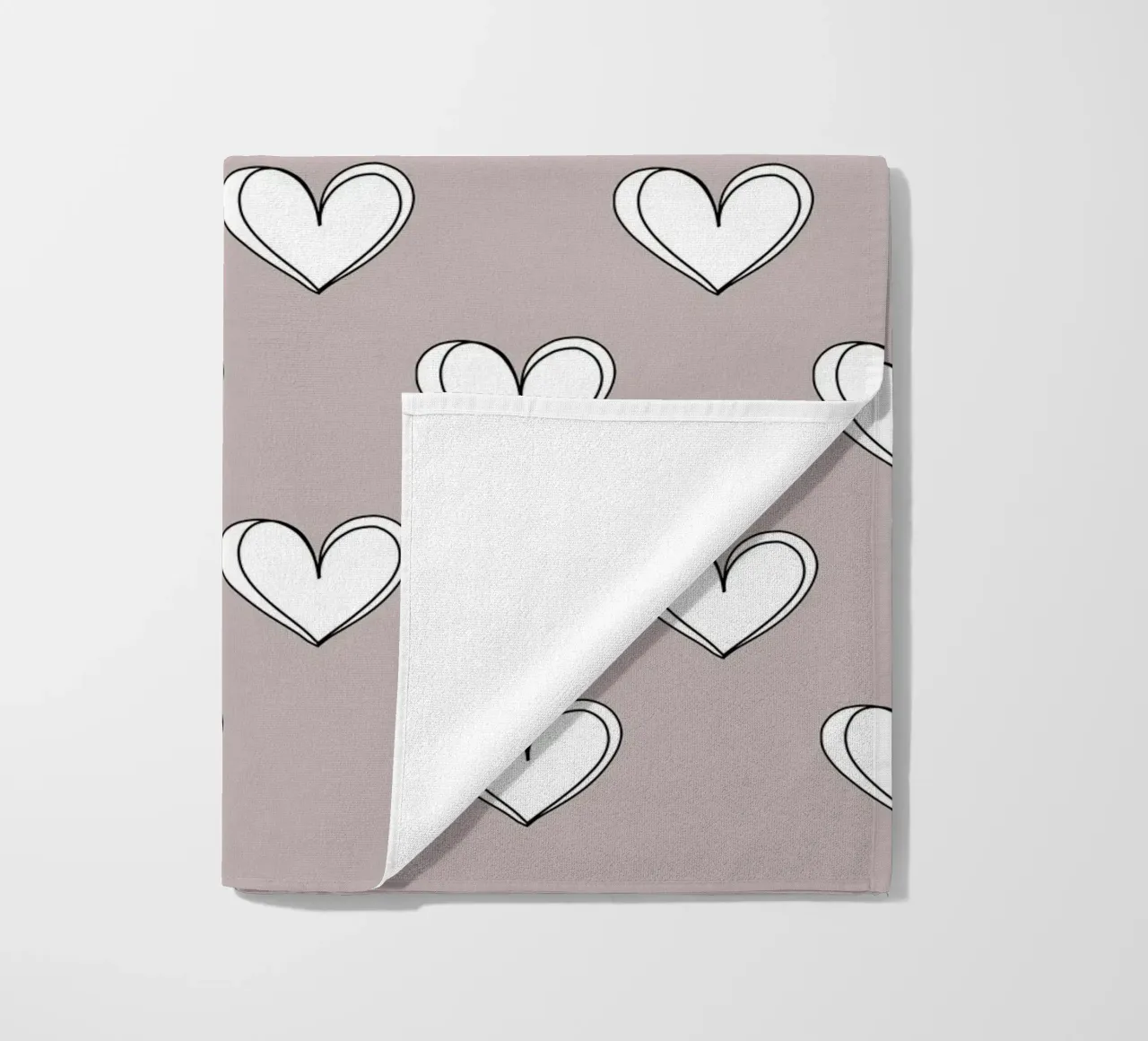 Minimalist hearts mauve telo mare da BAINAI