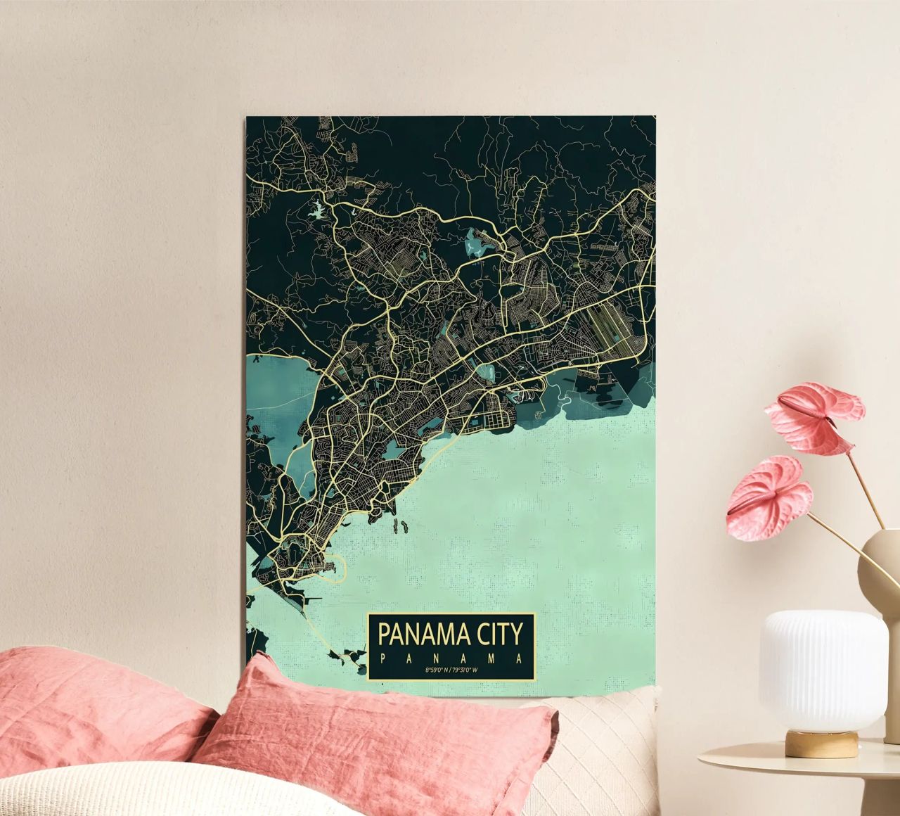 Mapa de Ciudad de Panamá Verano poster de Sebastain