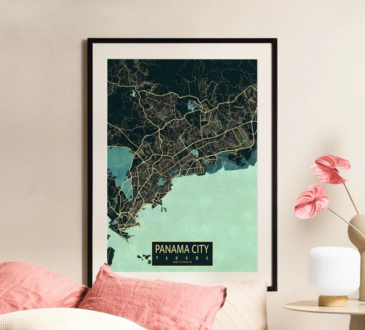 Mapa de Ciudad de Panamá Verano poster de Sebastain