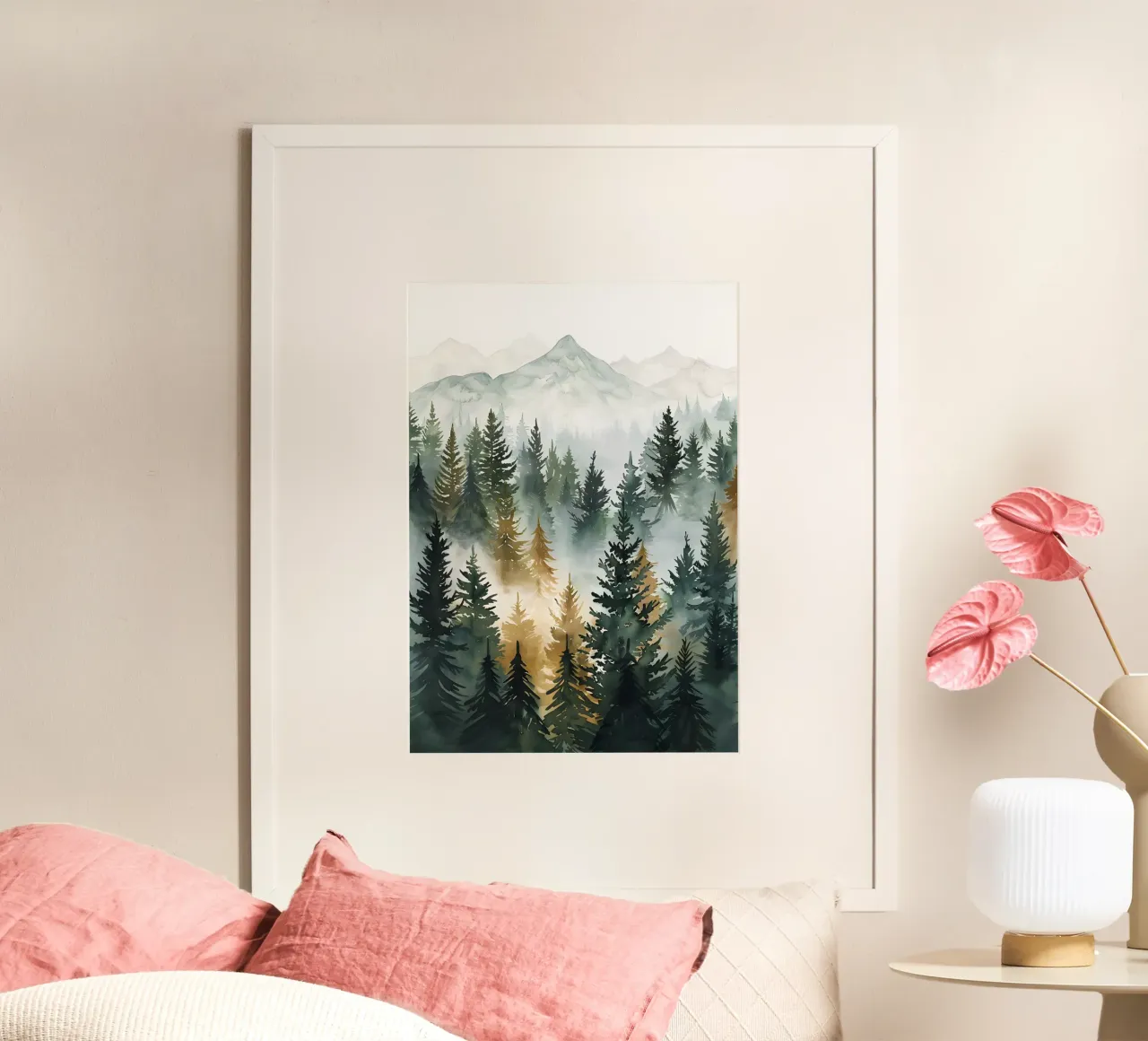 Paesaggio d'epoca poster con telaio in plastica da Wanderlust Vibes