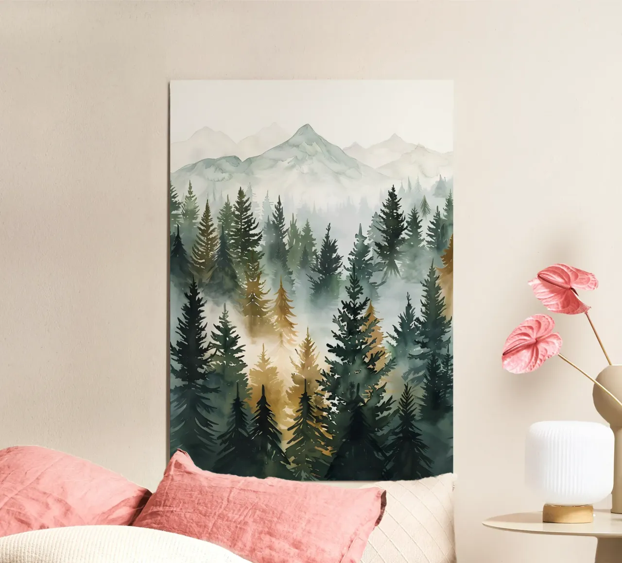 Paesaggio d'epoca poster con telaio in plastica da Wanderlust Vibes