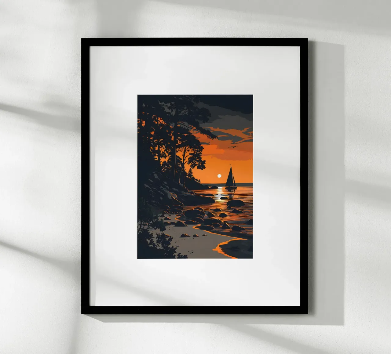 Paesaggio d'epoca poster con telaio in plastica da Wanderlust Vibes