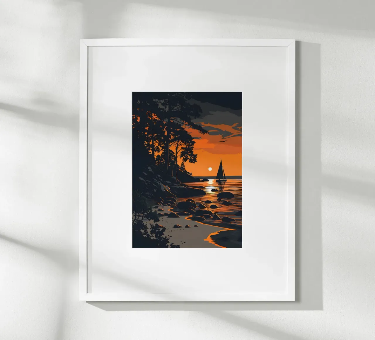 Paesaggio d'epoca poster con telaio in plastica da Wanderlust Vibes