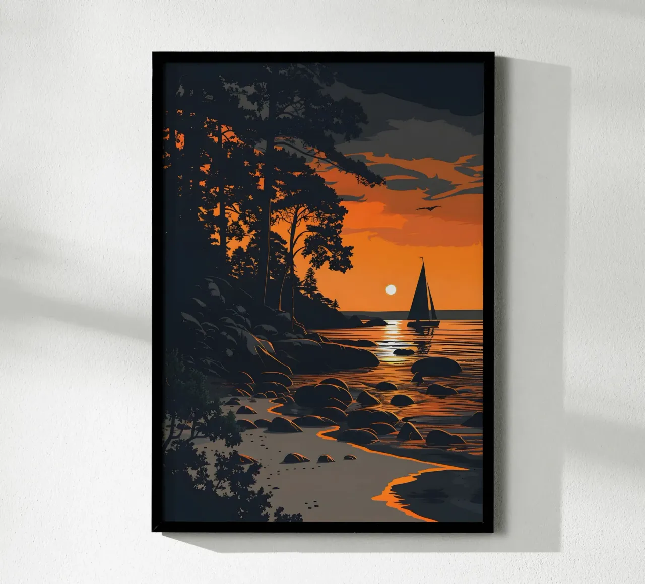 Paesaggio d'epoca poster con telaio in plastica da Wanderlust Vibes