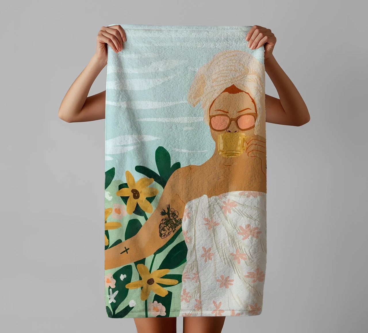 Gris conde toalla de baño de Desiyatnikov