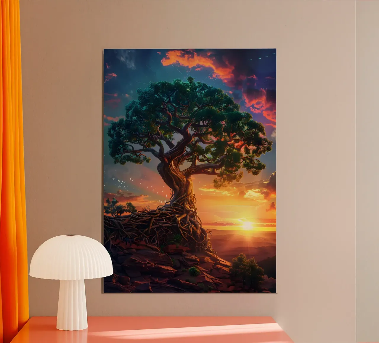 Paesaggio d'epoca poster con telaio in legno da Wanderlust Vibes