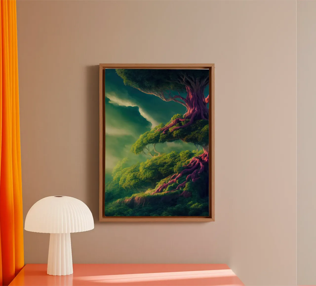 Surreal Trees canvas with Floater frame by Wanderlust Vibes