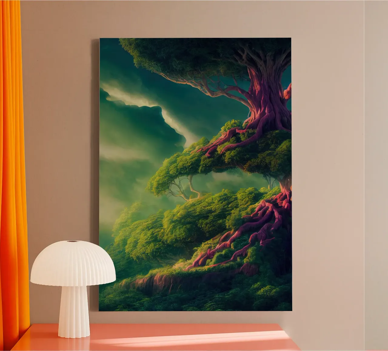 Surreal Trees canvas with Floater frame by Wanderlust Vibes