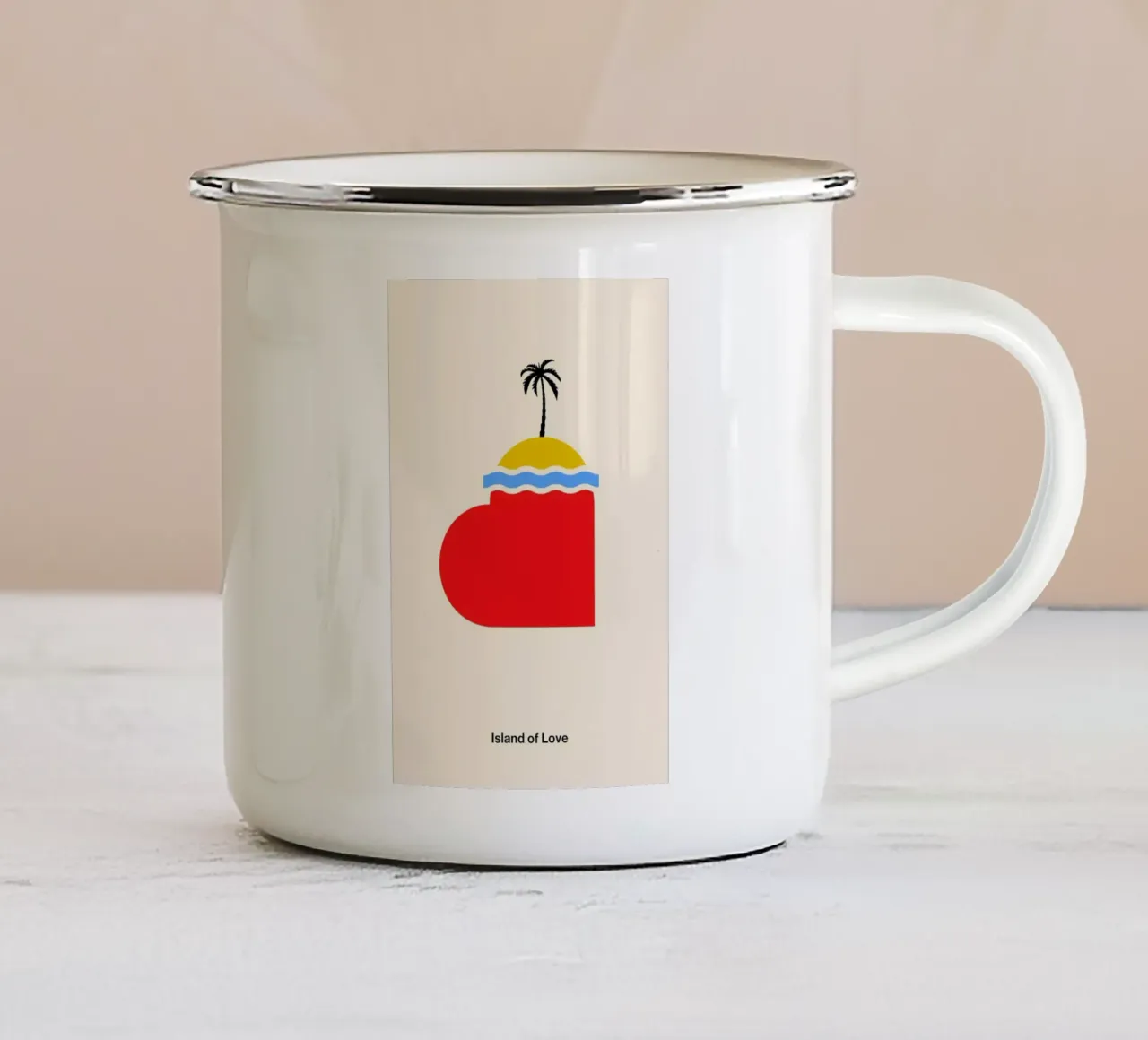 Island of Love tazza in smalto da Viktor Hertz
