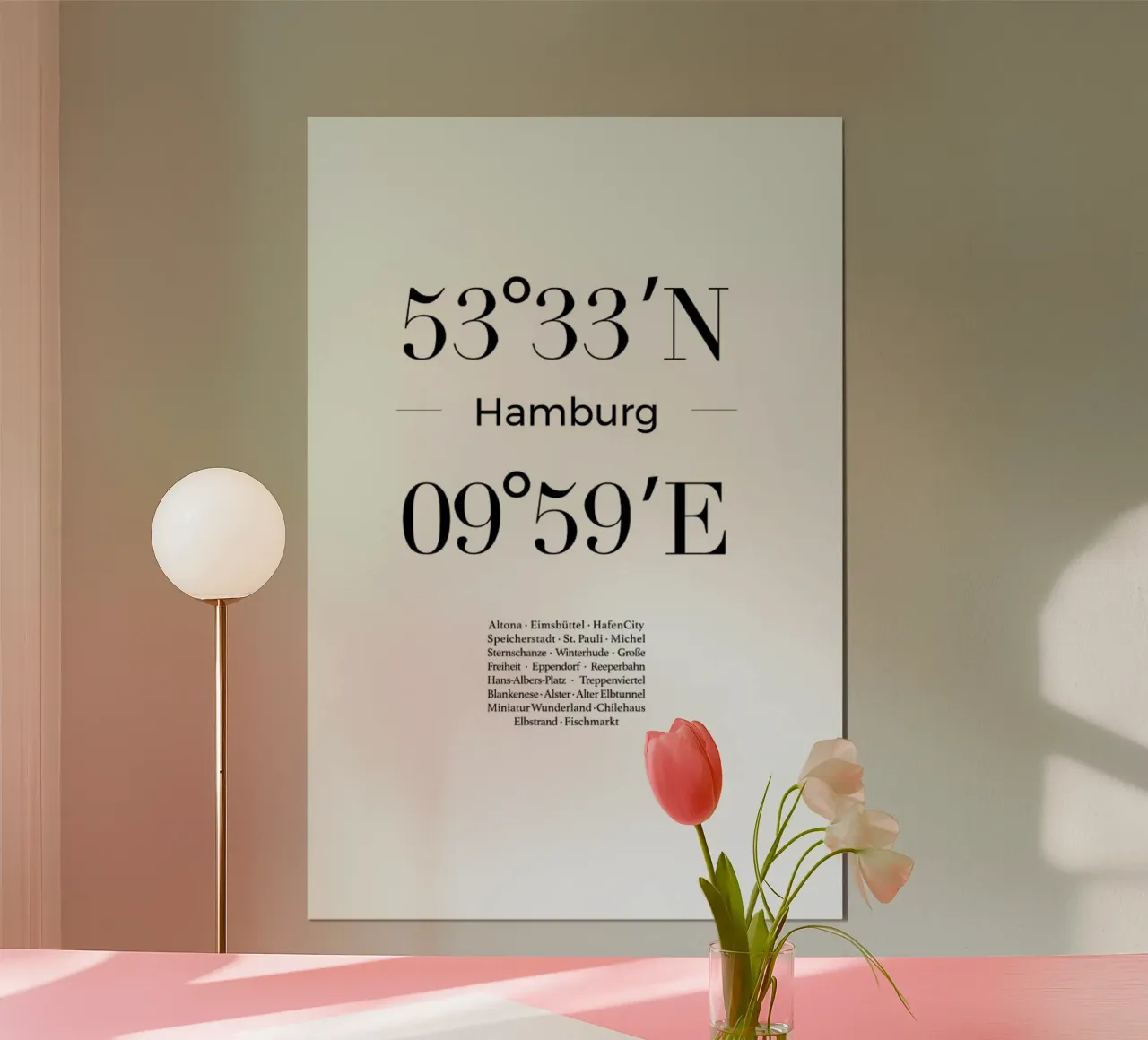 Hamburg poster con telaio in legno da Studio One
