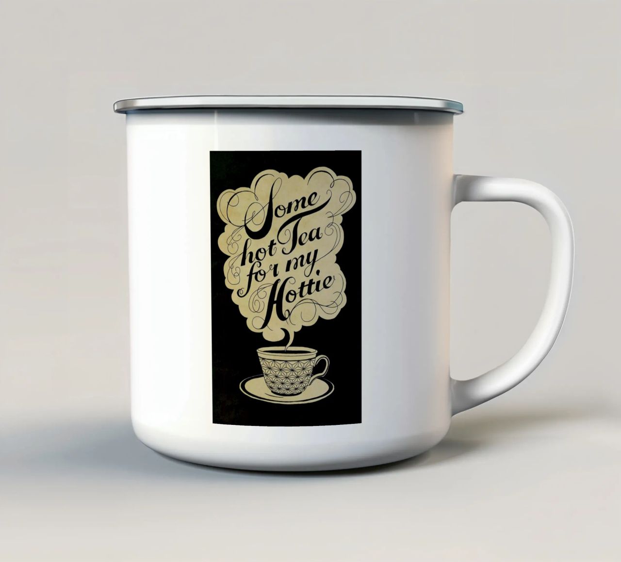 Some hot tea for my hottie Emaille Tasse von Laura Graves