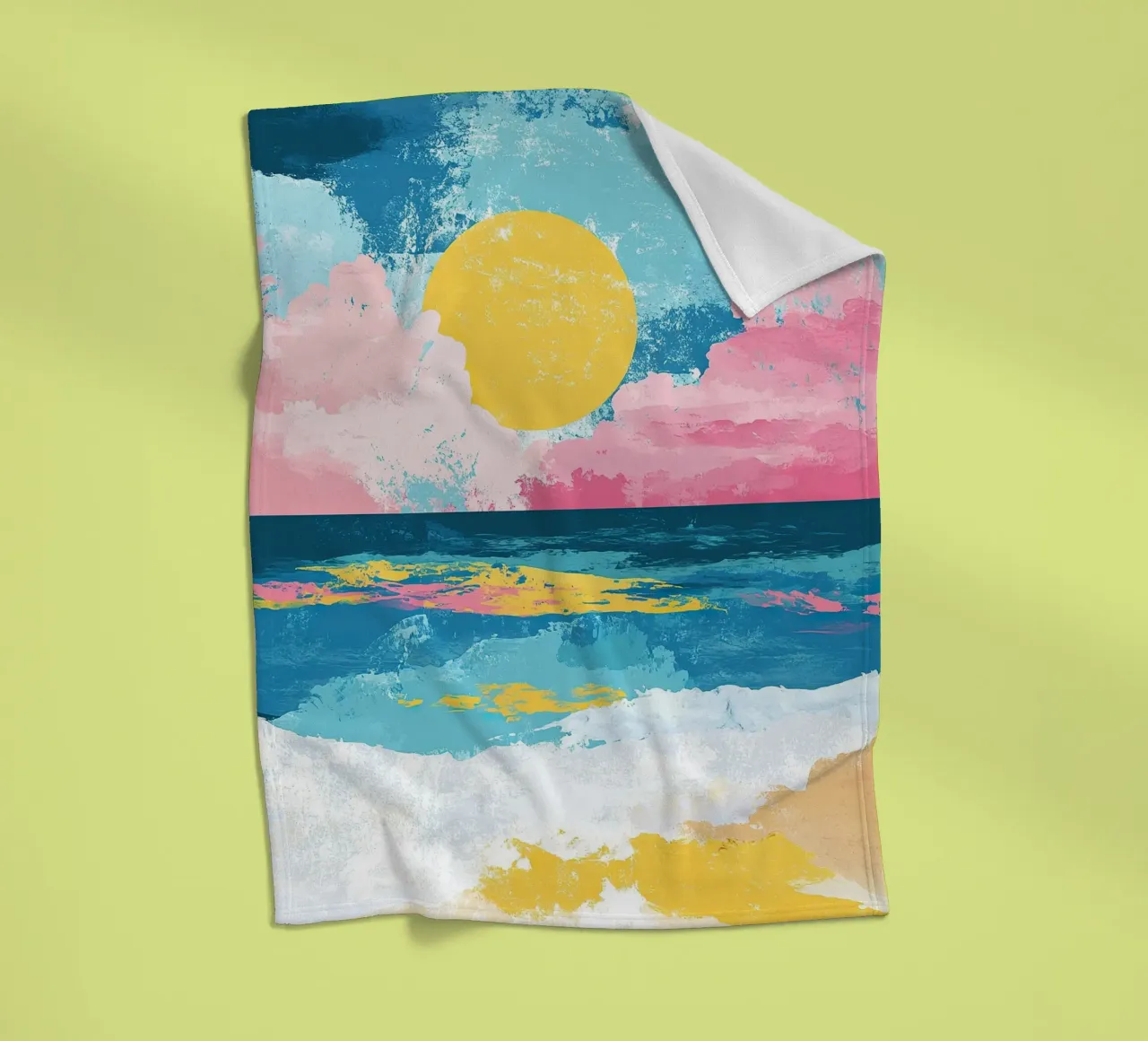 Mare Spiaggia Sole Orizzonte Cielo coperta in pile da Nikis Art Studio