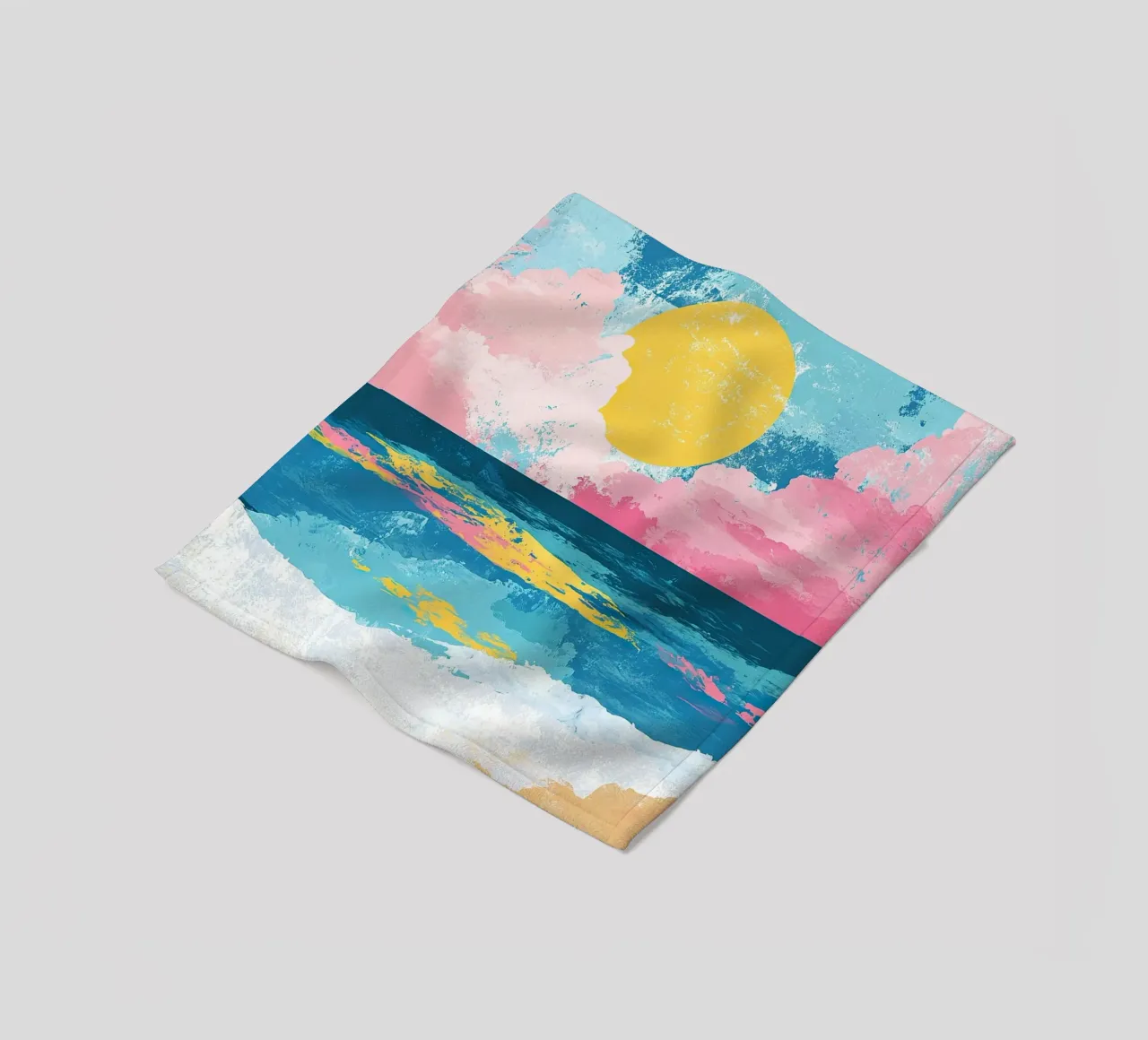Mare Spiaggia Sole Orizzonte Cielo coperta in pile da Nikis Art Studio