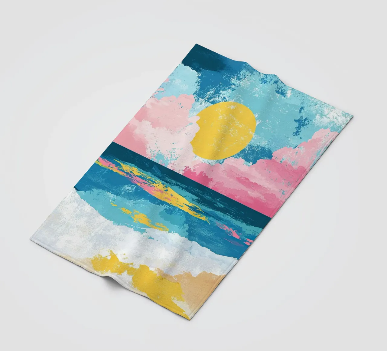 Mare Spiaggia Sole Orizzonte Cielo coperta in pile da Nikis Art Studio