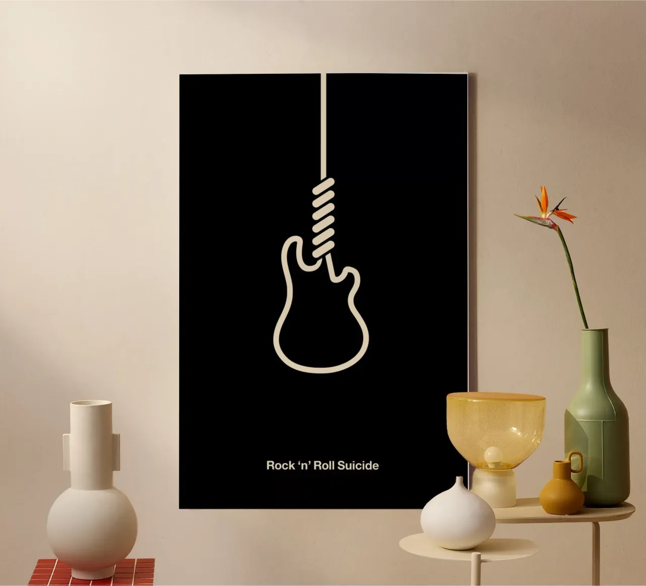 Rock 'n' Roll Suicide canvas met Baklijst van Viktor Hertz