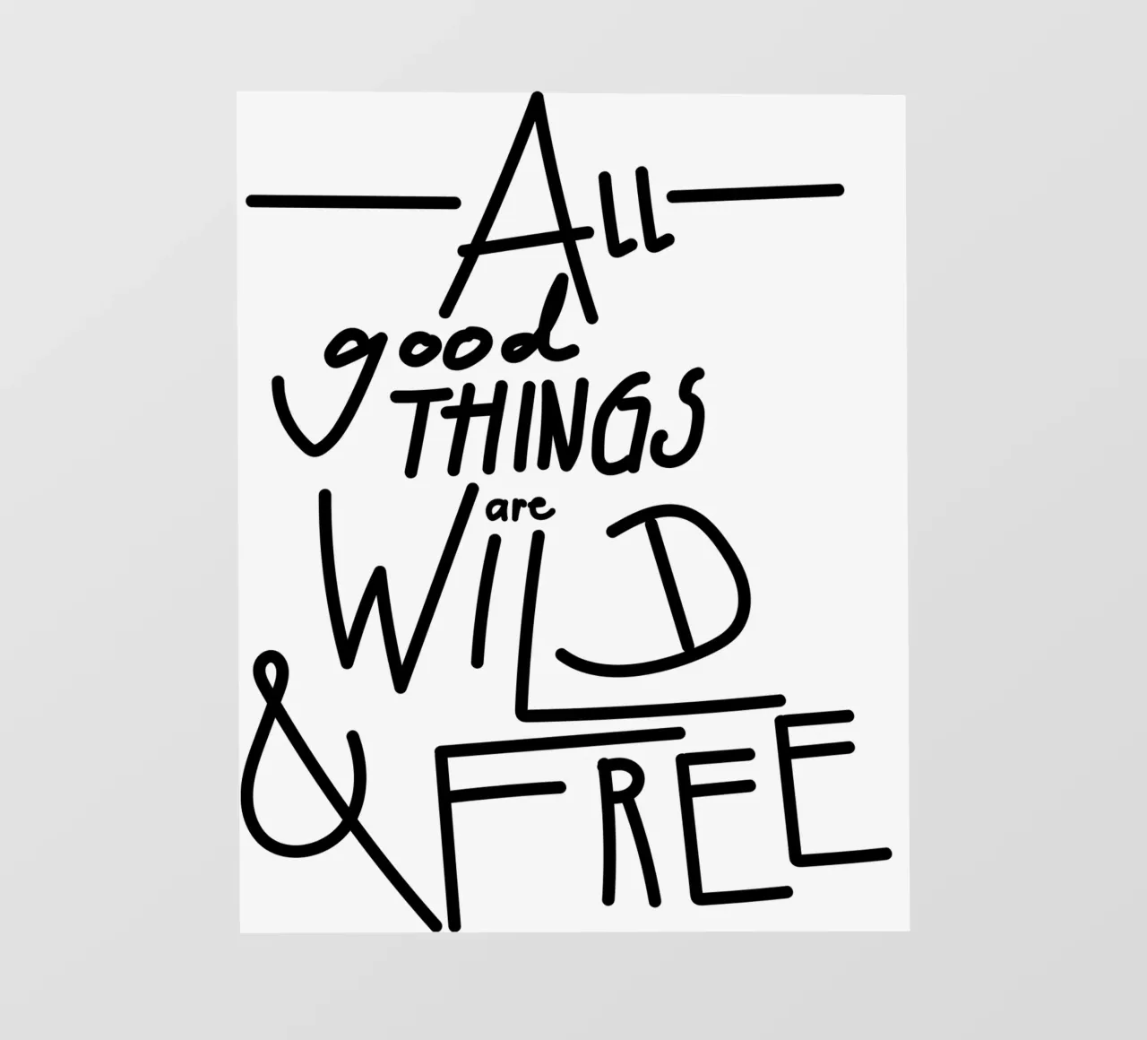 ALL GOOD THINGS ARE WILD AND FREE telo in pvc da Gabi_Schöffel_Illustration