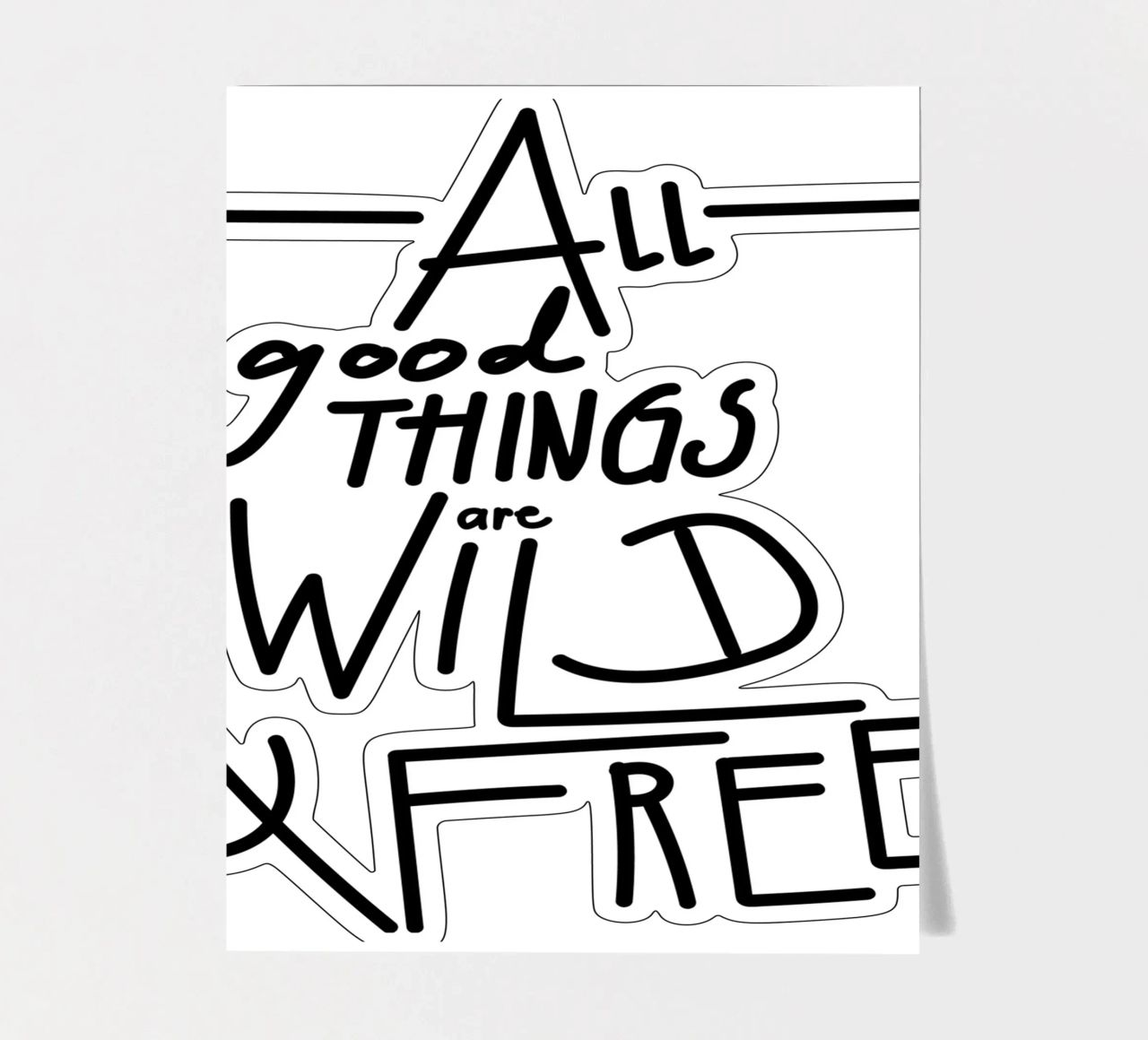 ALL GOOD THINGS ARE WILD AND FREE sticker sheet by Gabi_Schöffel_Illustration