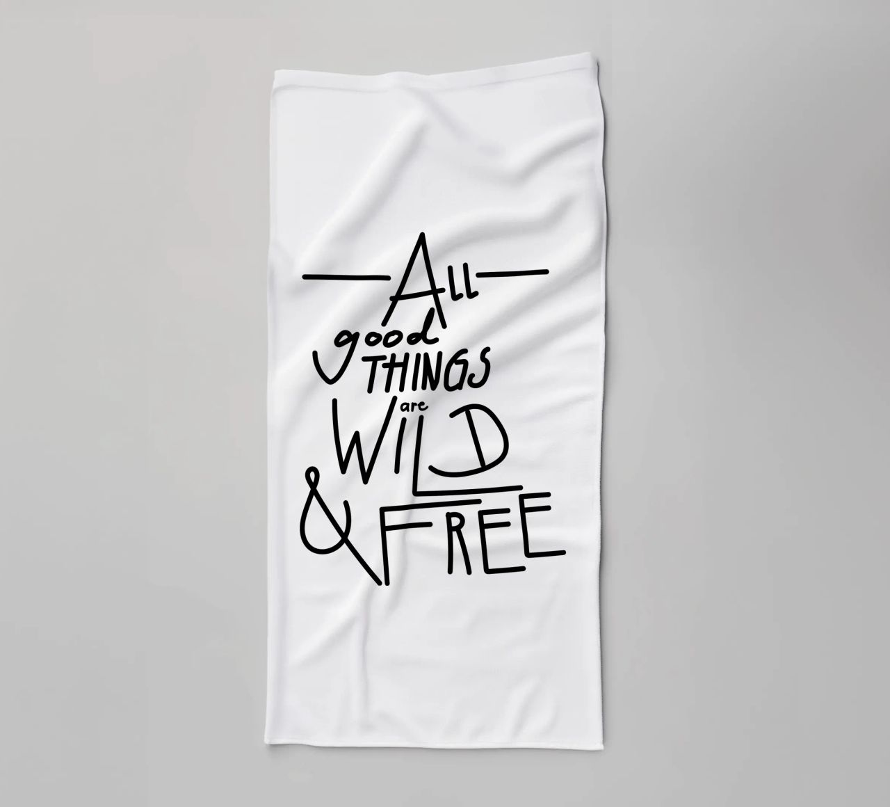 ALL GOOD THINGS ARE WILD AND FREE towel by Gabi_Schöffel_Illustration