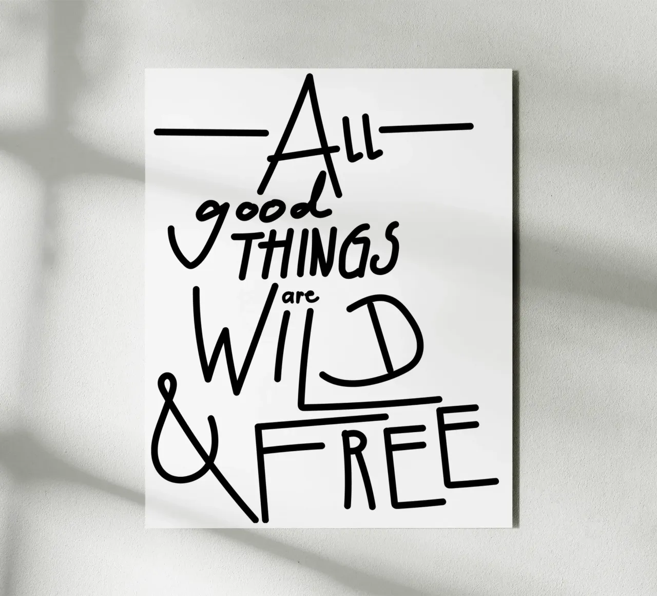 ALL GOOD THINGS ARE WILD AND FREE Alu-Dibond von Gabi_Schöffel_Illustration