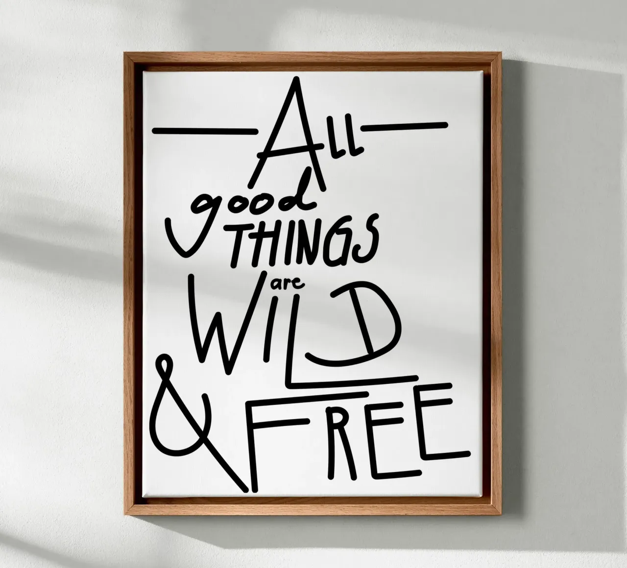 ALL GOOD THINGS ARE WILD AND FREE tela con Cornice a cassetta da Gabi_Schöffel_Illustration