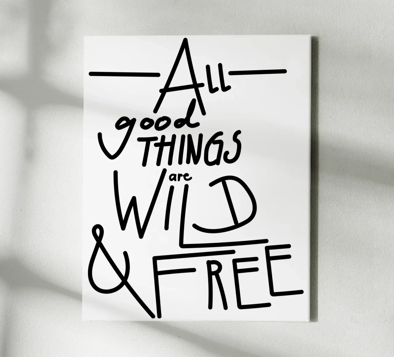 ALL GOOD THINGS ARE WILD AND FREE tela con Cornice a cassetta da Gabi_Schöffel_Illustration