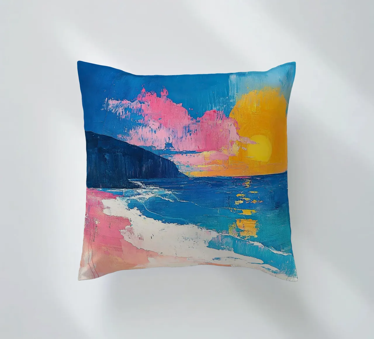 Mare Sole Spiaggia Orizzonte Cielo cuscino da Nikis Art Studio