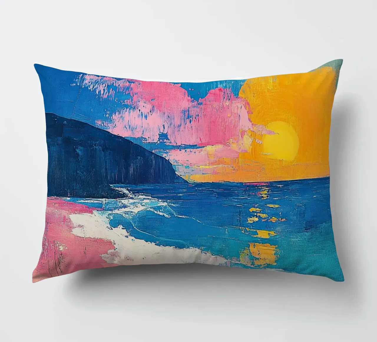 Mare Sole Spiaggia Orizzonte Cielo cuscino da Nikis Art Studio