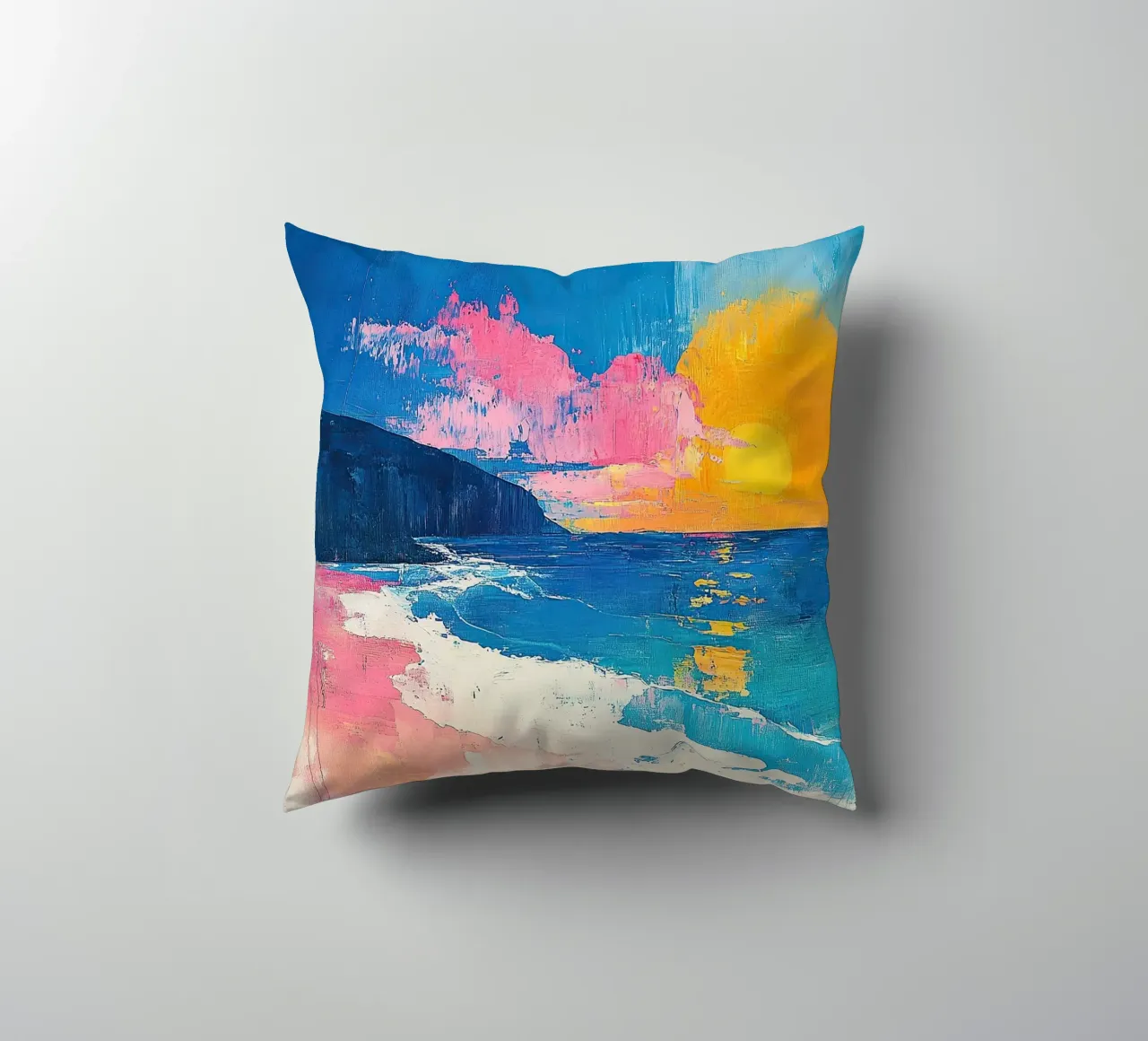 Mare Sole Spiaggia Orizzonte Cielo cuscino da Nikis Art Studio