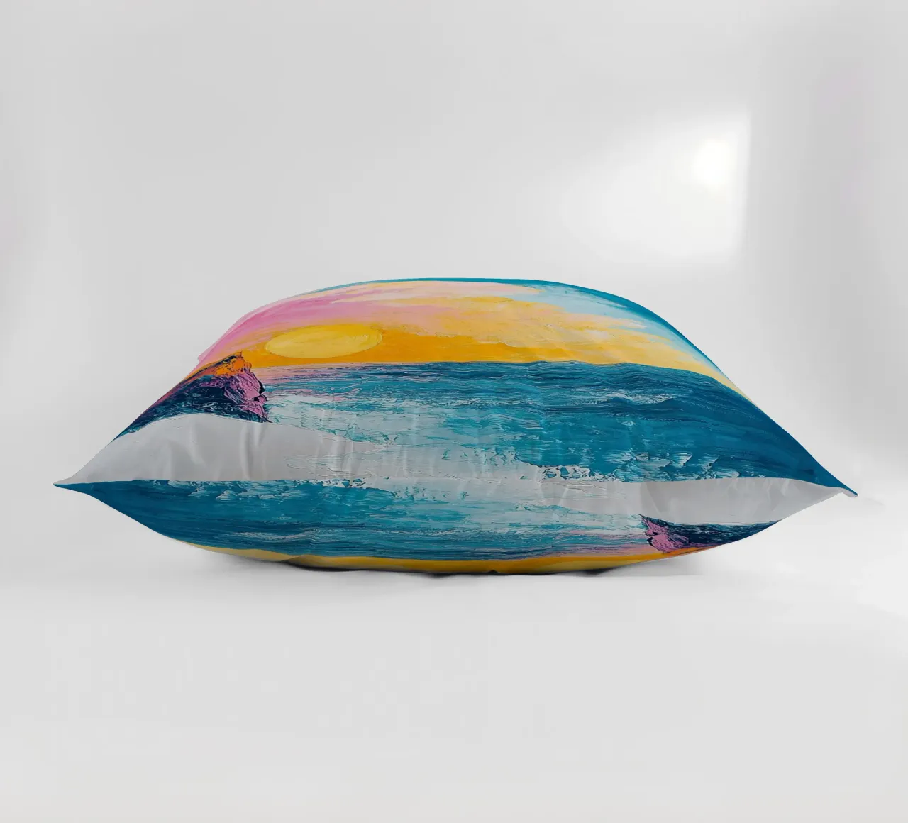 Mare Sole Spiaggia Orizzonte Cielo cuscino da Nikis Art Studio