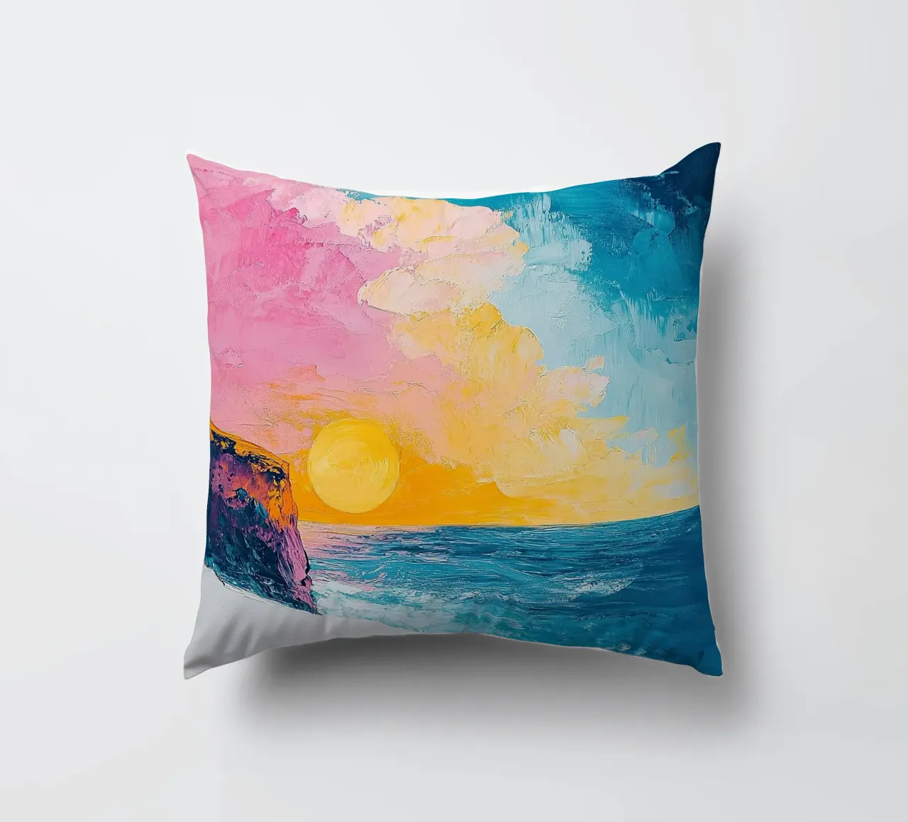 Mare Sole Spiaggia Orizzonte Cielo cuscino da Nikis Art Studio