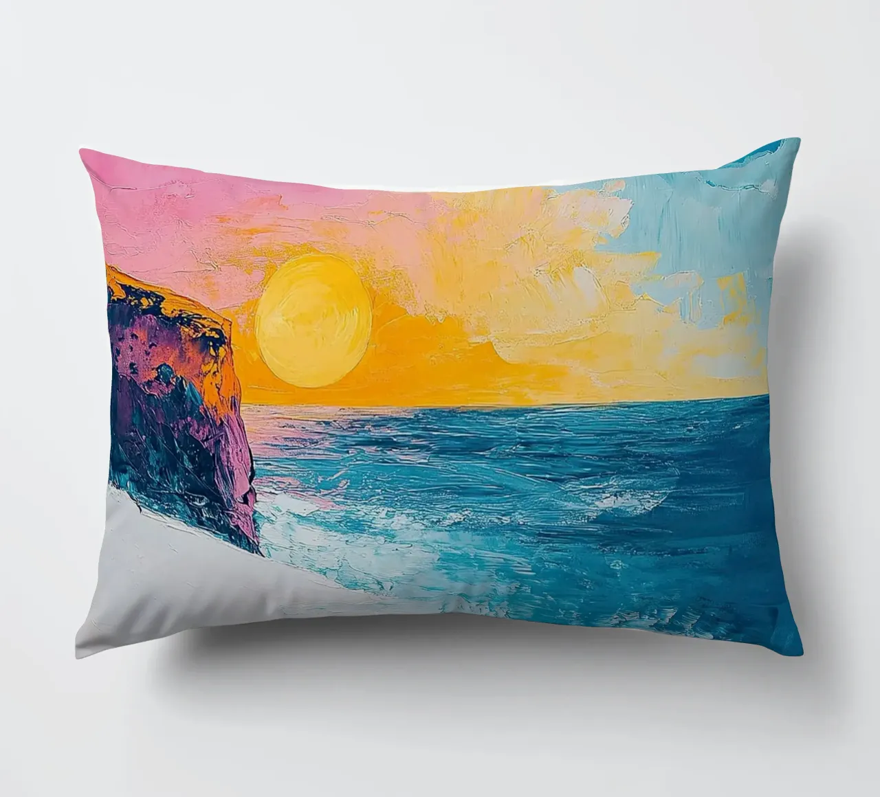 Mare Sole Spiaggia Orizzonte Cielo cuscino da Nikis Art Studio