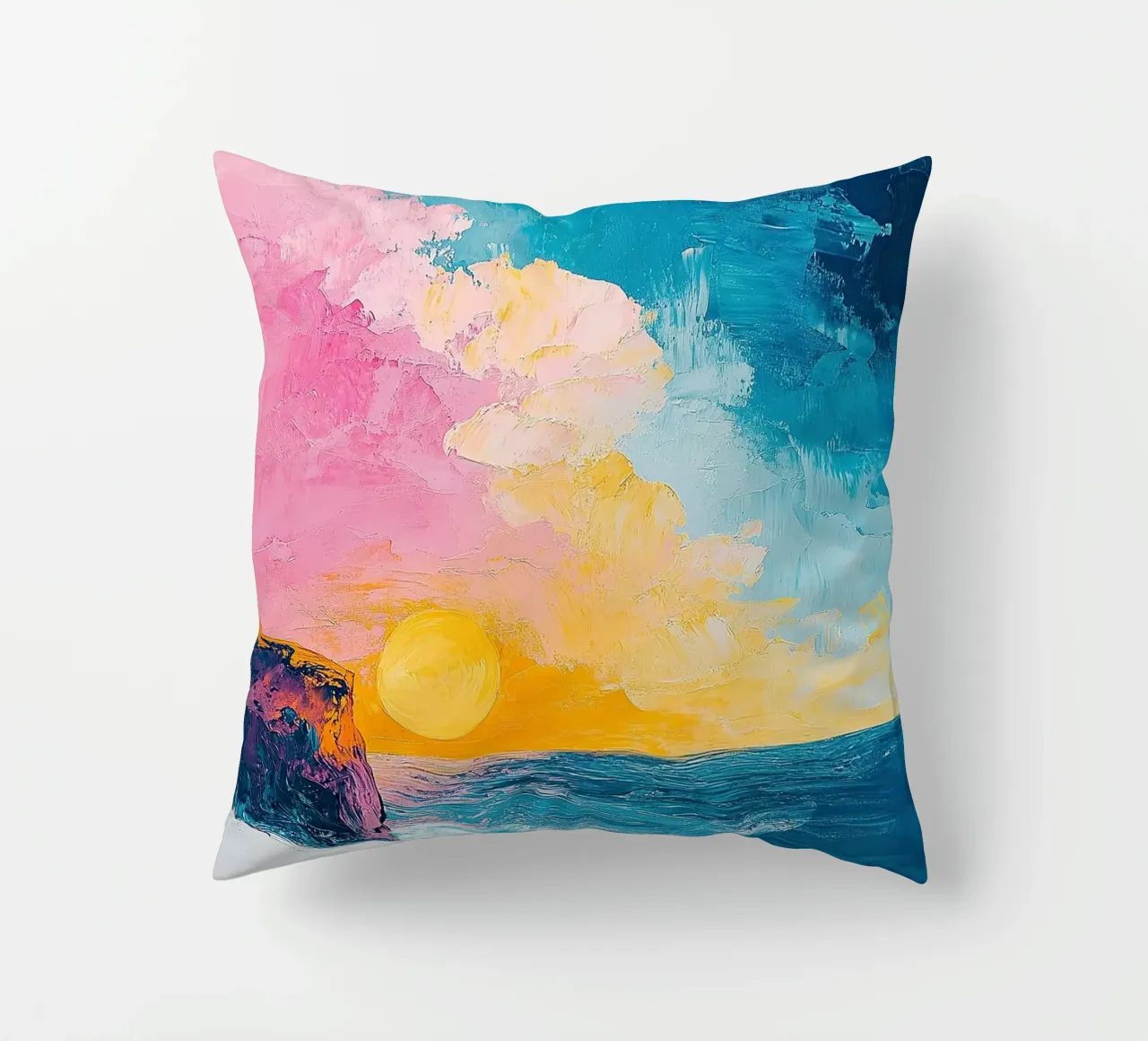 Mare Sole Spiaggia Orizzonte Cielo cuscino da Nikis Art Studio