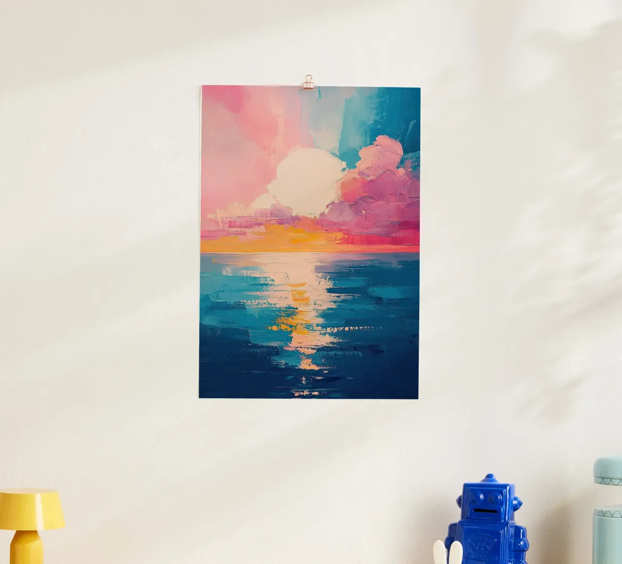 Mare Sole Spiaggia Orizzonte Cielo poster da Nikis Art Studio