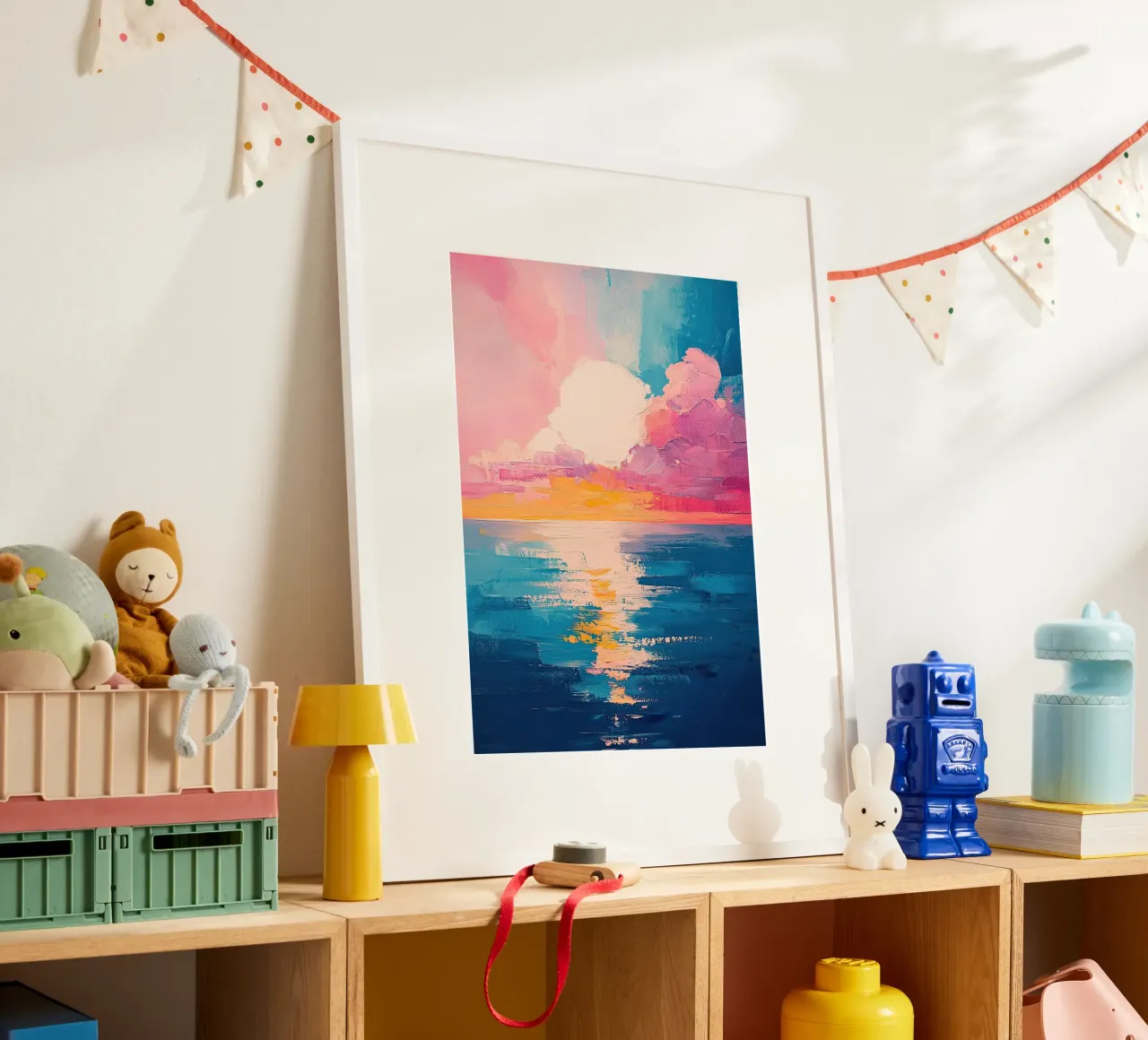 Mare Sole Spiaggia Orizzonte Cielo poster da Nikis Art Studio