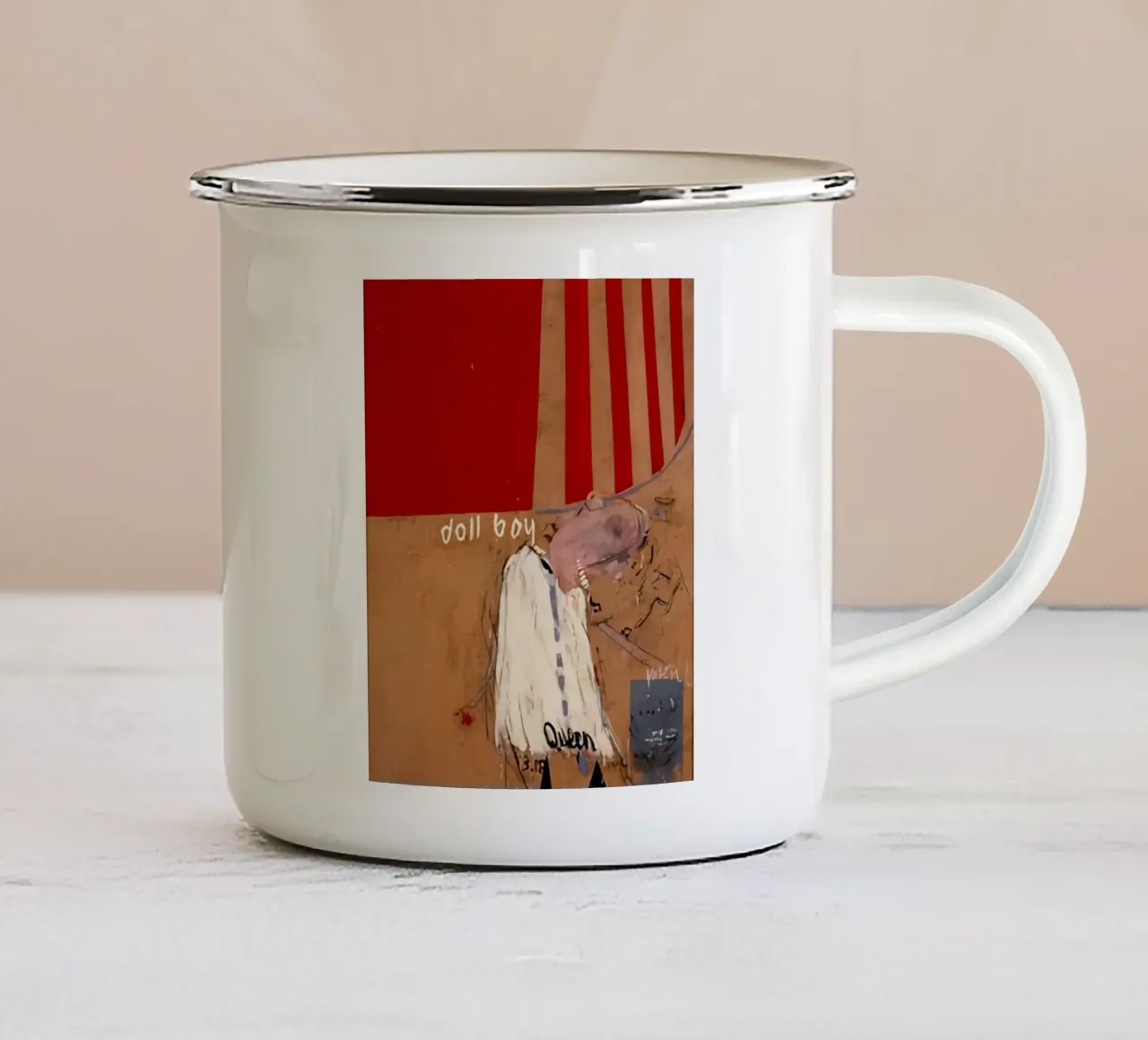 Il ragazzo delle bambole tazza in smalto da Perdana shop