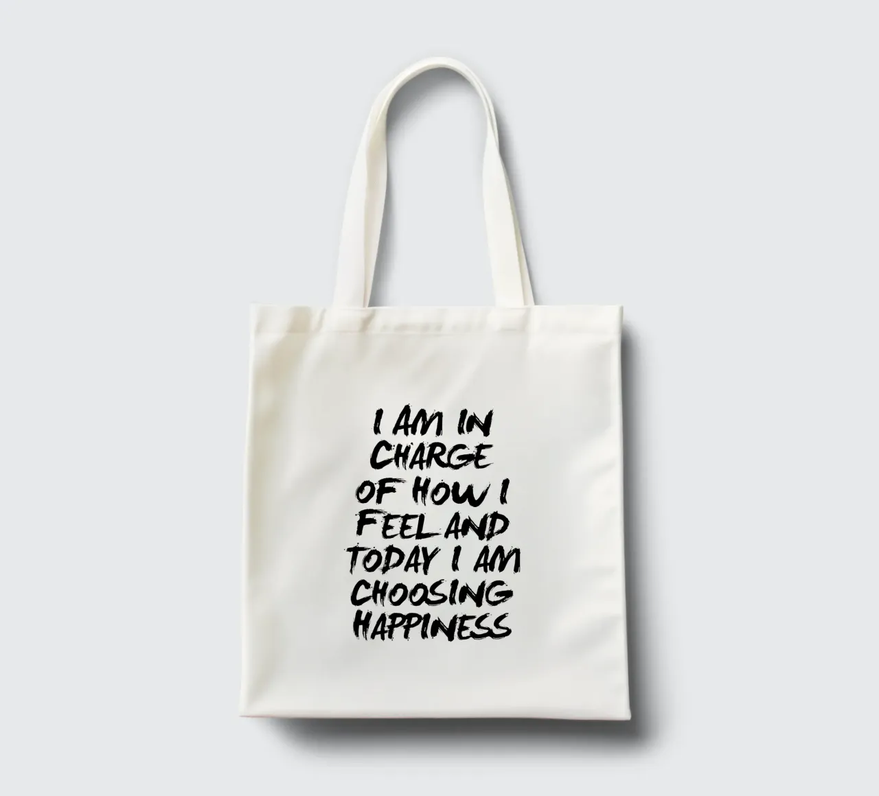 Sono responsabile di come mi sento e oggi scelgo la felicità borsa in juta da THE MOTIVATED TYPE