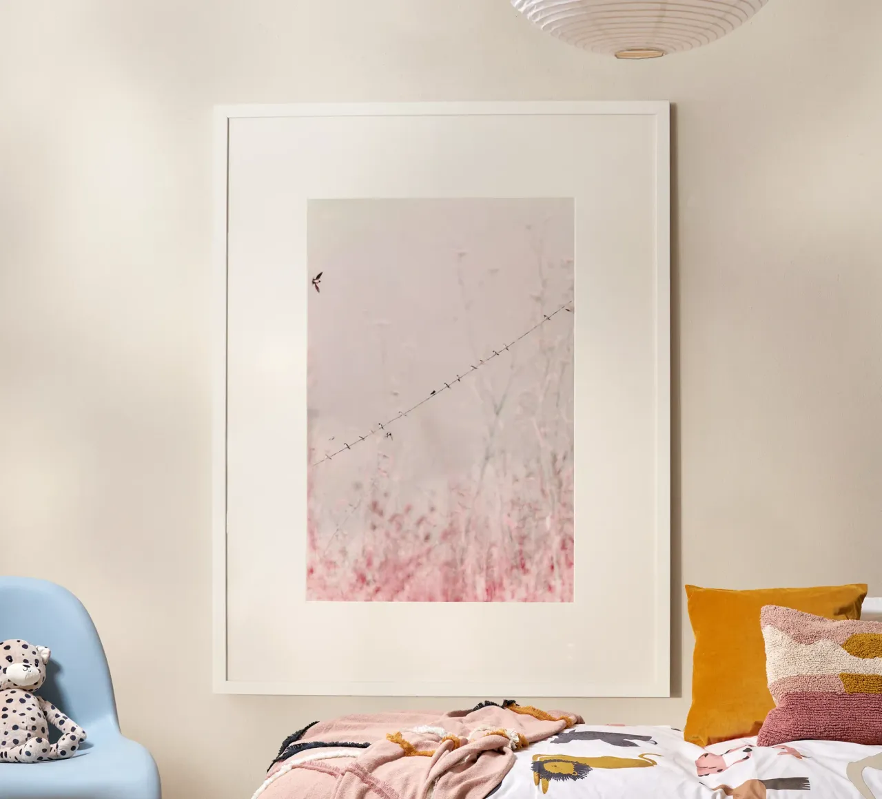 Ballet Slipper Pink poster con telaio in legno da Ingrid Beddoes