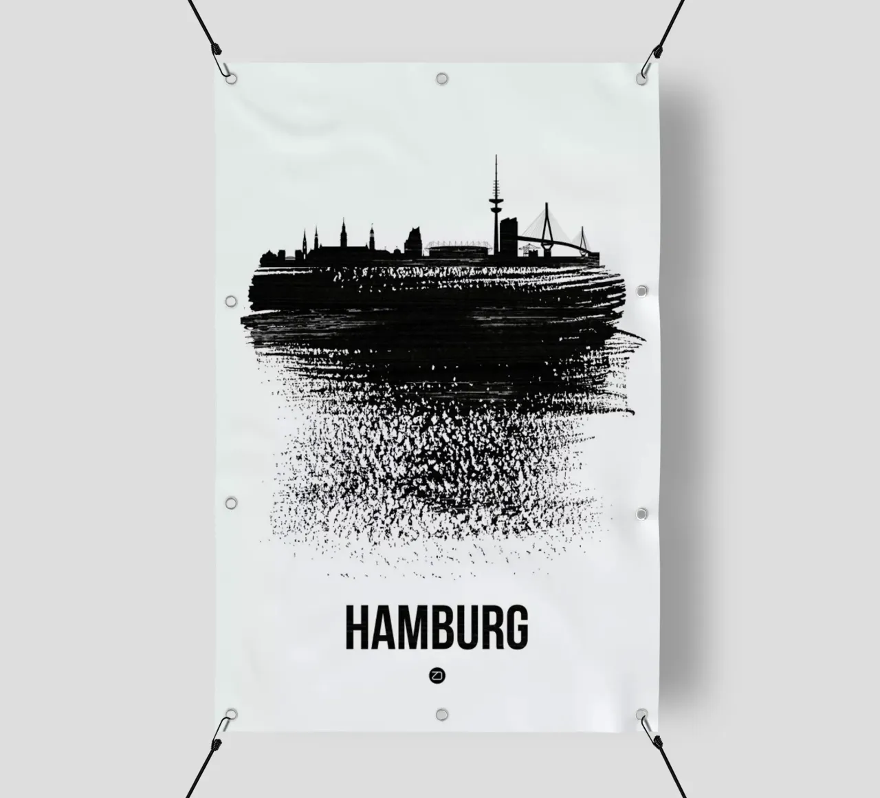 Hamburg Skyline Brush Stroke telo in pvc da Naxart