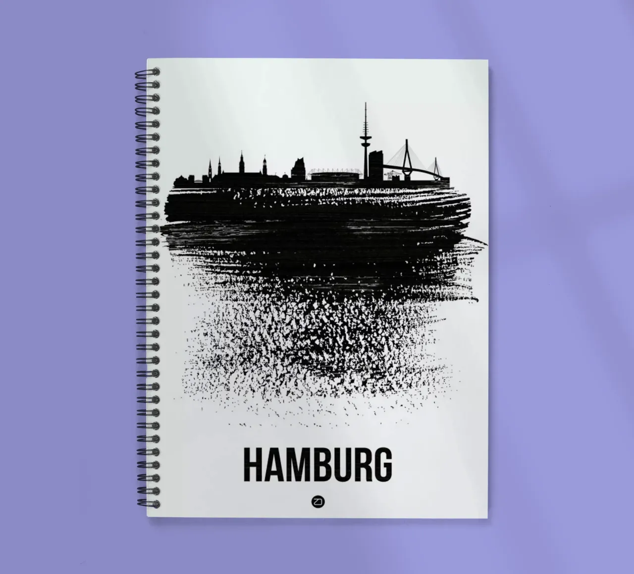 Hamburg Skyline Brush Stroke notitieboek met spiraal van Naxart