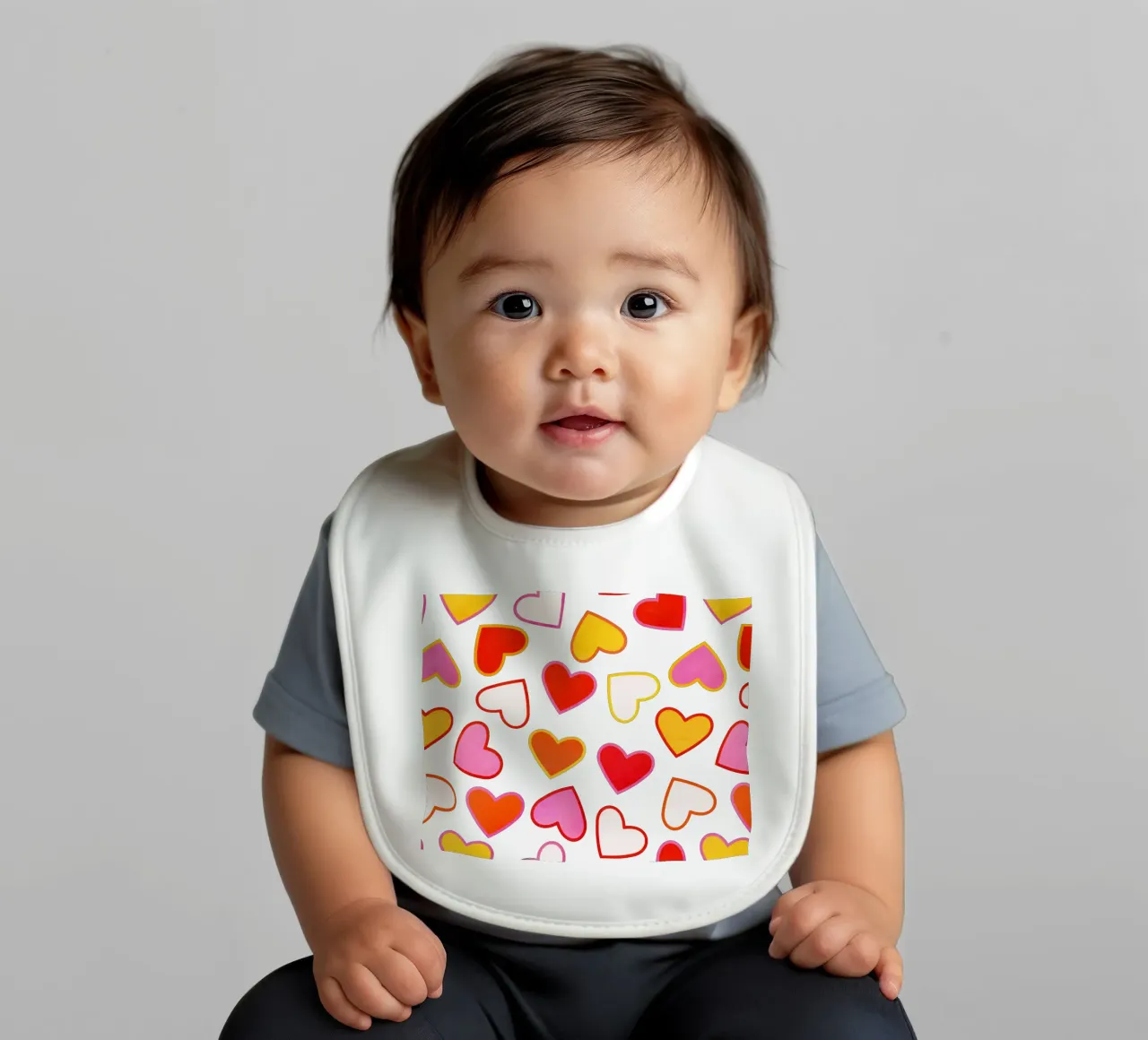 Pink Candy Heart Pattern bavaglino da showmemars