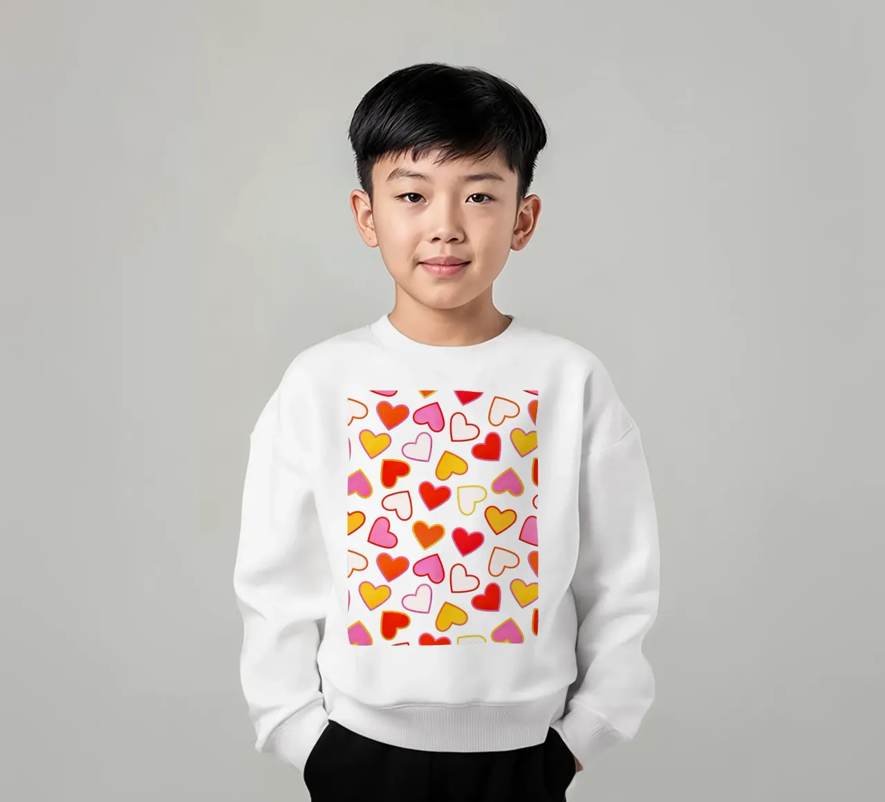 Pink Candy Heart Pattern felpa bambino da showmemars