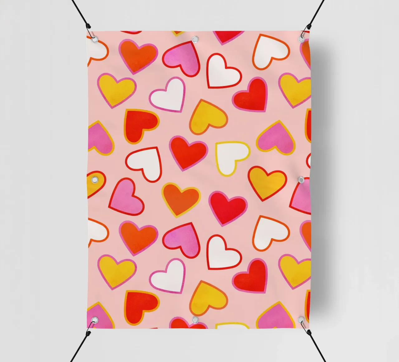 Pink Candy Heart Pattern telo in pvc da showmemars
