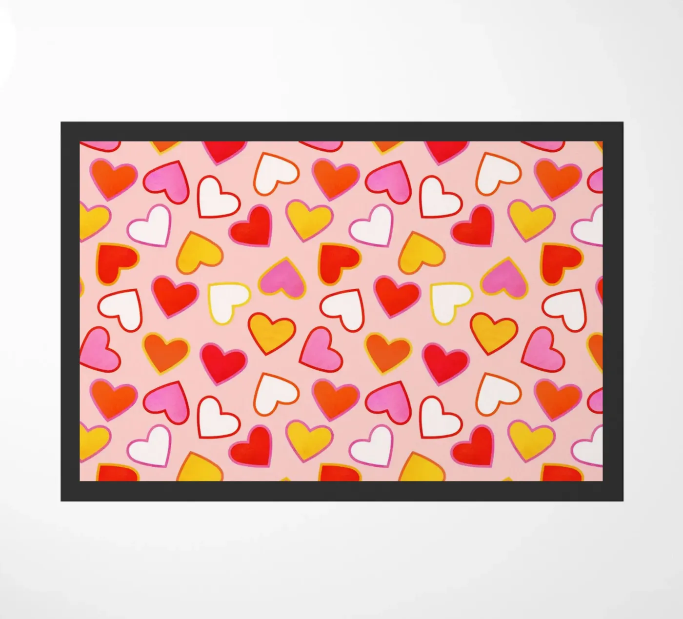 Pink Candy Heart Pattern Fußmatte von showmemars