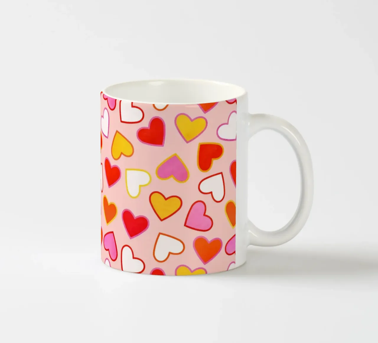 Pink Candy Heart Pattern tazza in ceramica da showmemars